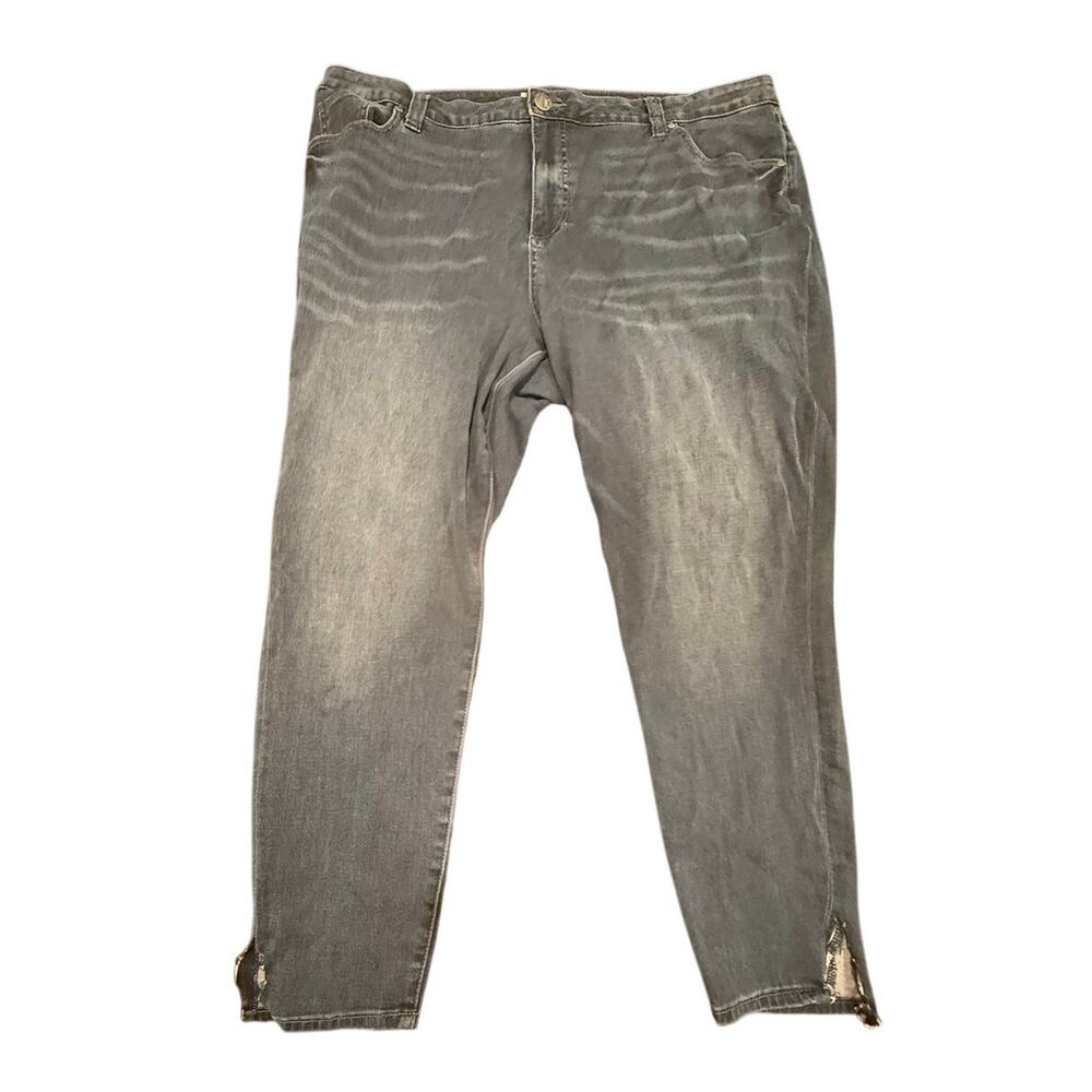 KUT from the Kloth Women's Plus Size 20W Ankle Zip Skinny Blue Jeans Denim